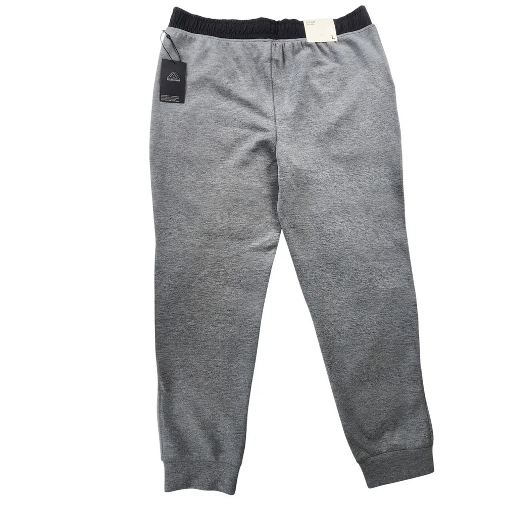 Aeropostale Aero MVMNT Tech Fleece Joggers Mens Large Gray‎ Black Colorblock NWT
